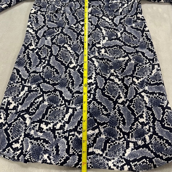 Chic Banana Republic Navy Blue Snake Skin Print Shirt Dress Tunic Women's Sz 4 - Picture 8 of 10
